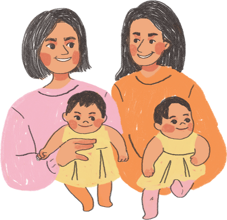 Organic Textured WLW Mothers & Children Twins